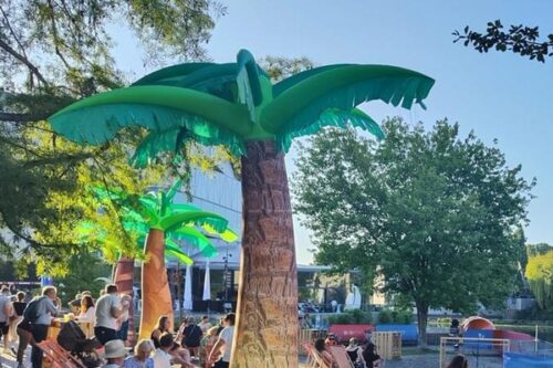 Aufblasbare Leuchtpalmen für Beachclub, Sommmerfest Mieten, Kaufen